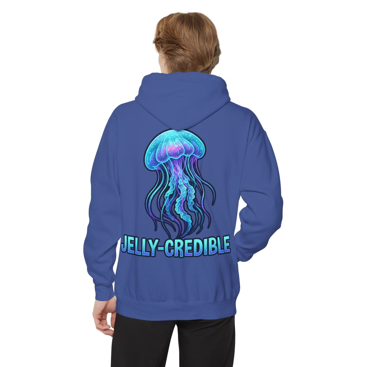 Color: Flo Blue | Jelly Credible Garment-Dyed Hoodie