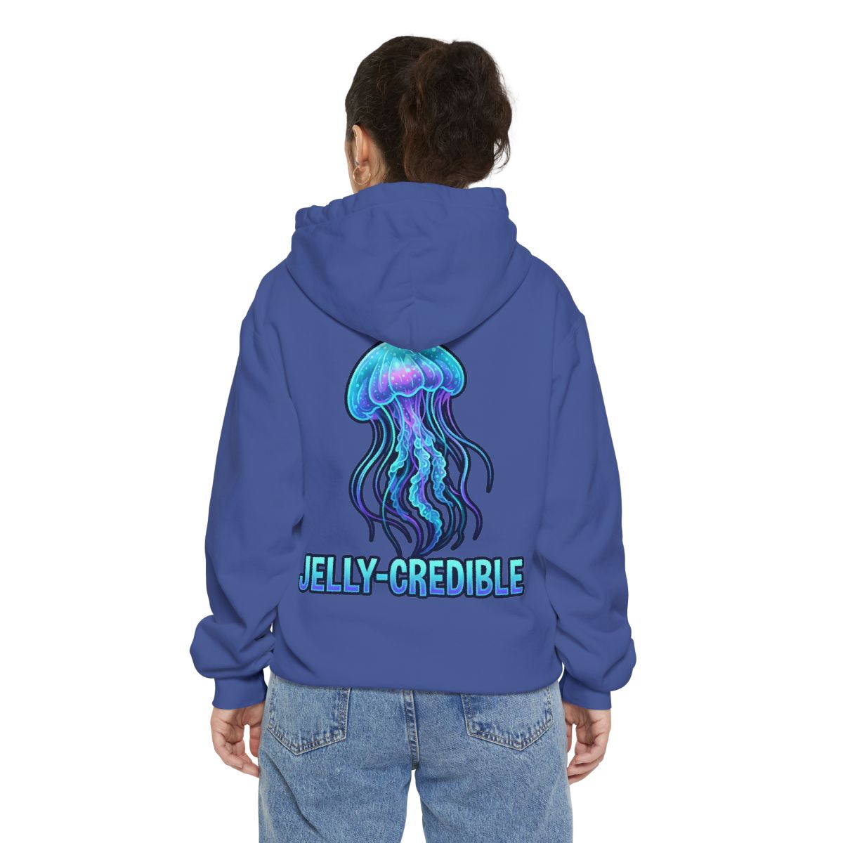 Color: Flo Blue | Jelly Credible Garment-Dyed Hoodie
