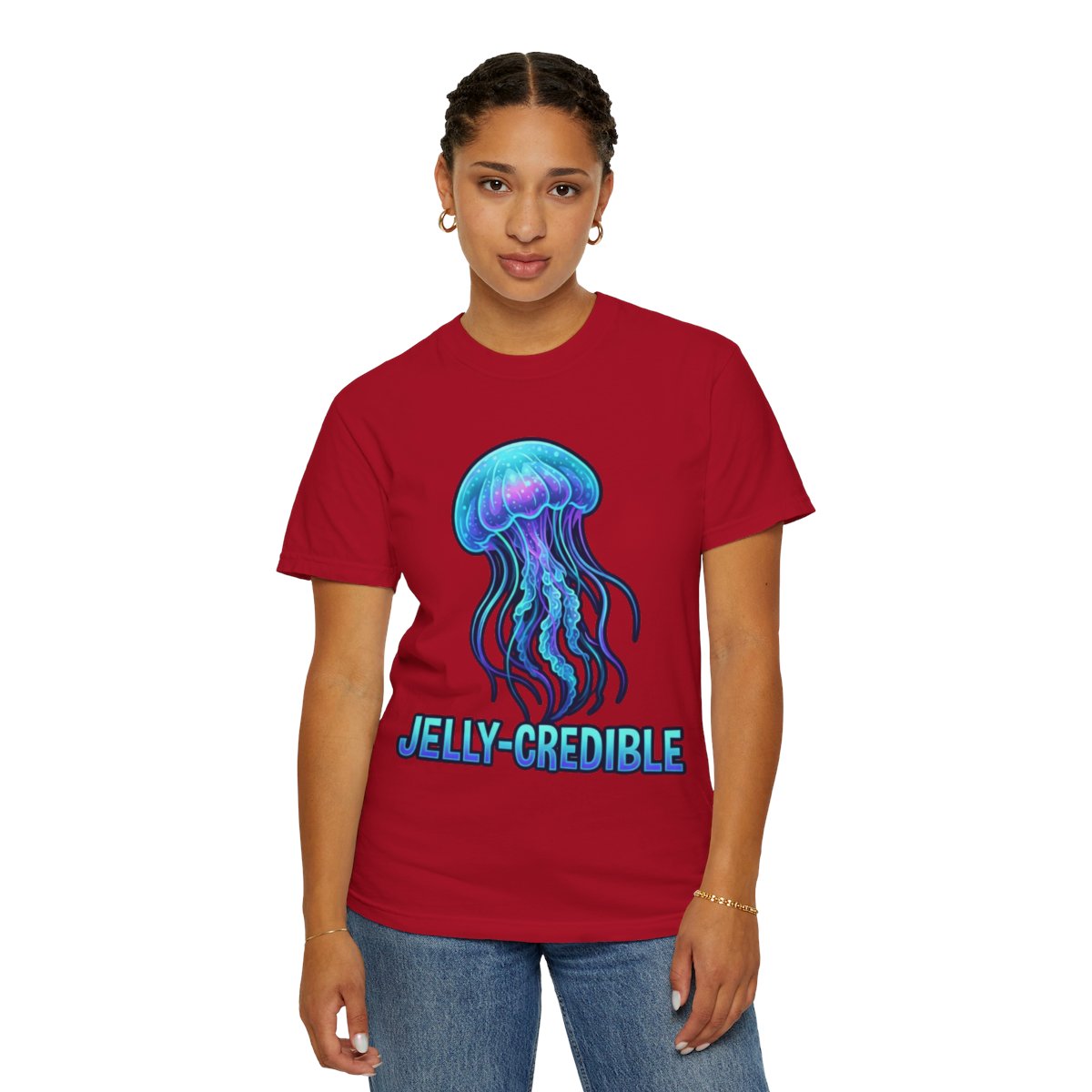 Color: Red | Jelly Credible Unisex Garment-Dyed Tee