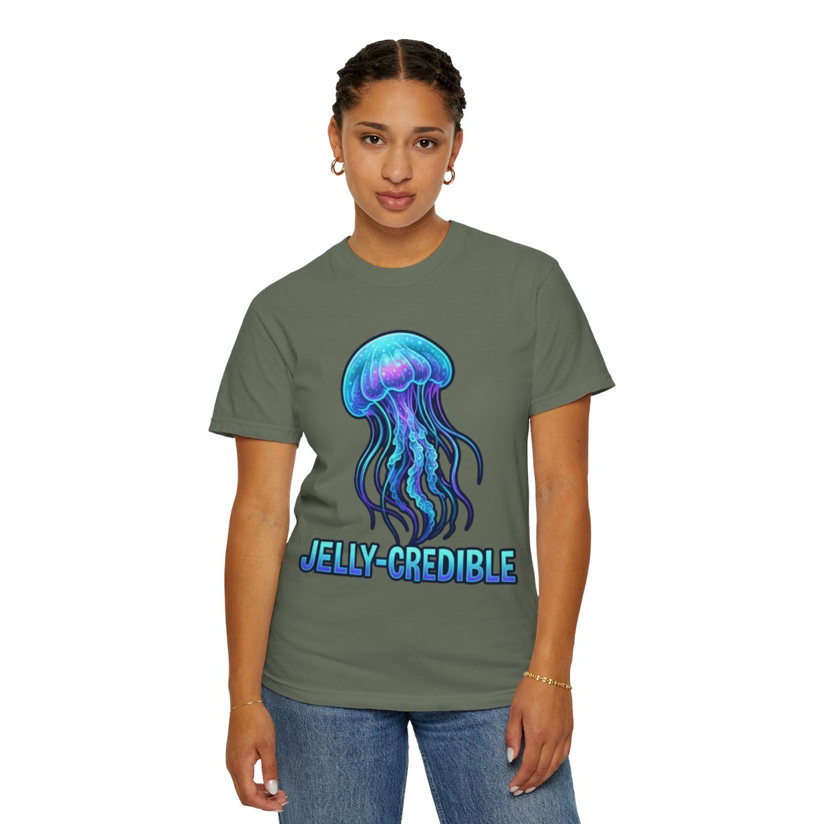 Color: Moss | Jelly Credible Unisex Garment-Dyed Tee