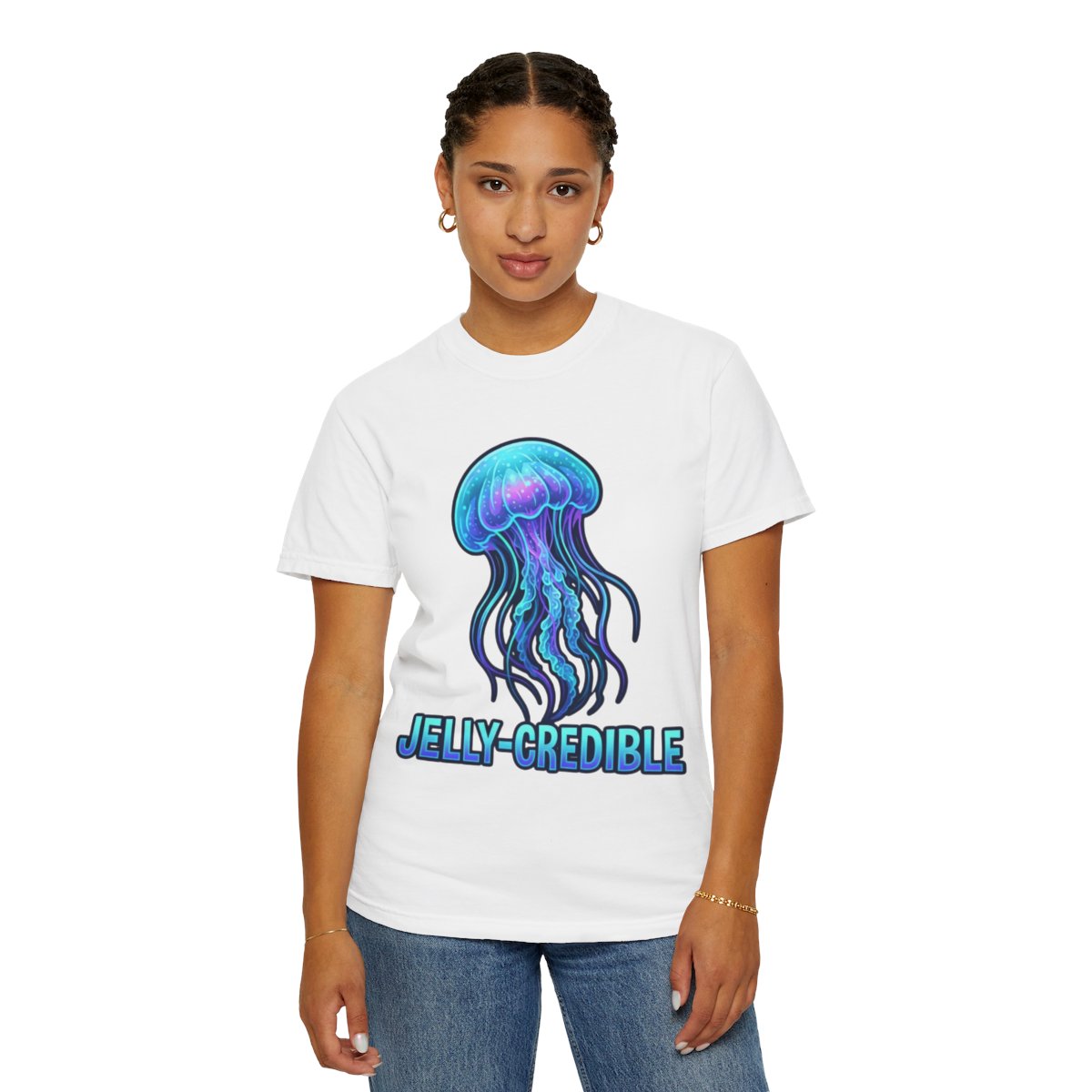 Color: White | Jelly Credible Unisex Garment-Dyed Tee
