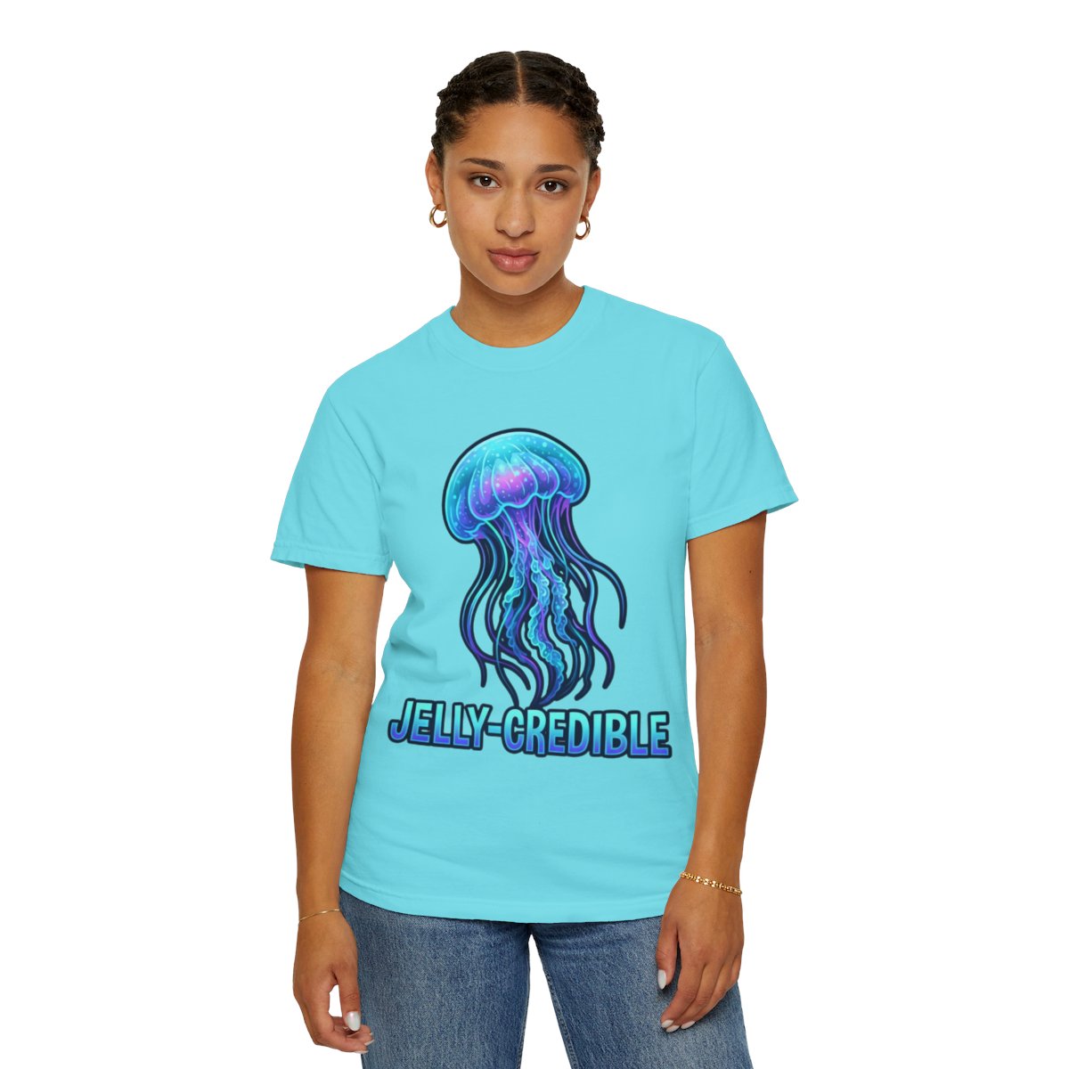 Color: Lagoon Blue | Jelly Credible Unisex Garment-Dyed Tee