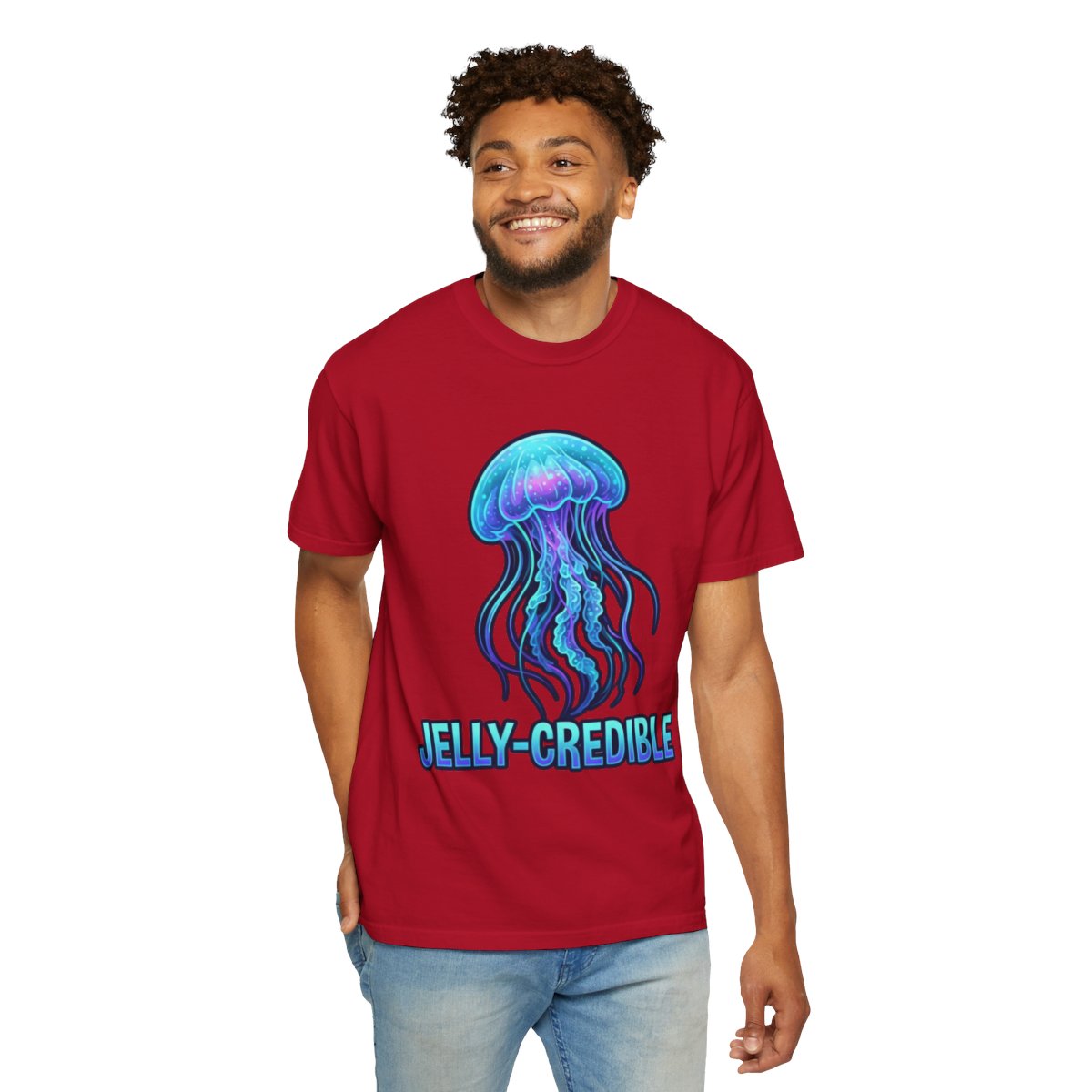 Color: Red | Jelly Credible Unisex Garment-Dyed Tee