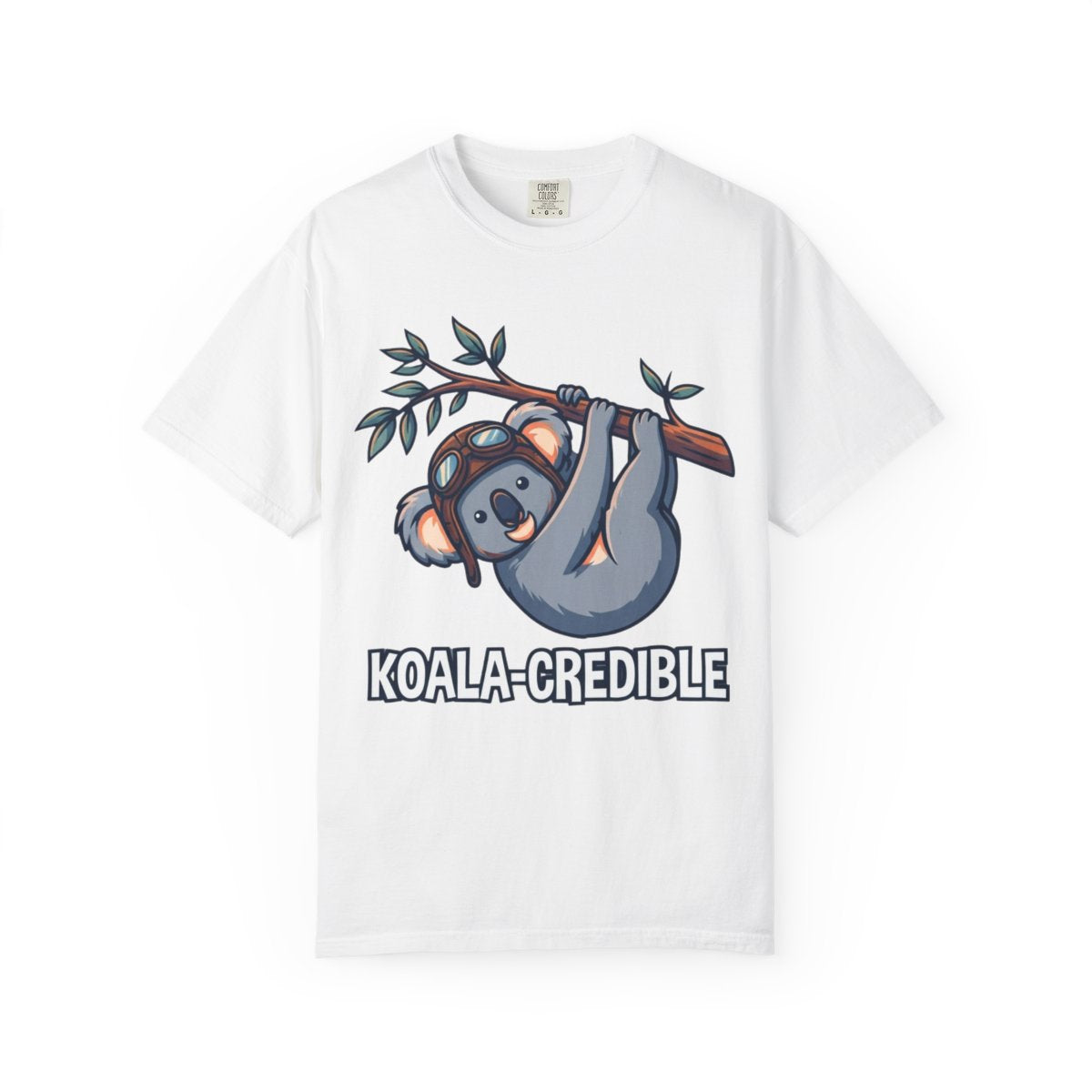 Color: White | Koala Credible Unisex Garment-Dyed Tee