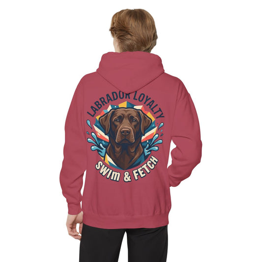 Color: Crimson | Labrador Loyalty Swim Fetch Garment-Dyed Hoodie