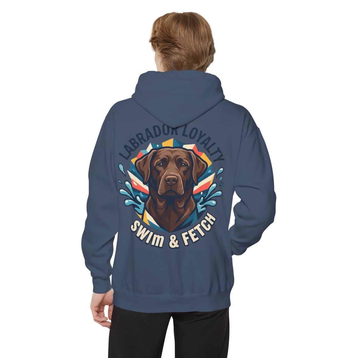 Color: Denim | Labrador Loyalty Swim Fetch Garment-Dyed Hoodie