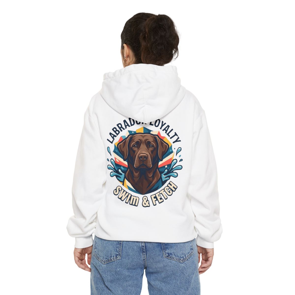 Color: White | Labrador Loyalty Swim Fetch Garment-Dyed Hoodie