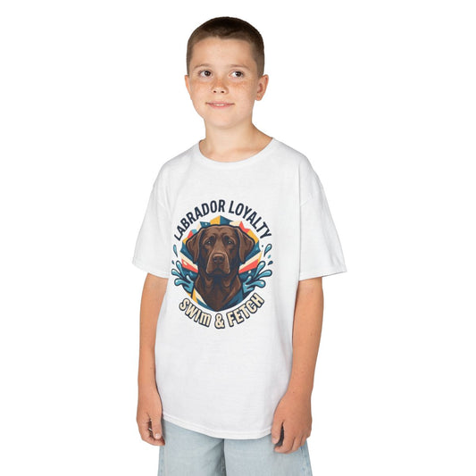 Color: White | Labrador Loyalty Swim Fetch Kids Tee