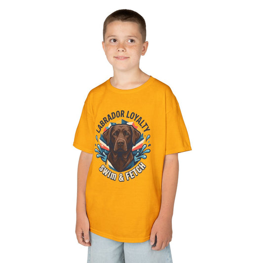 Color: Gold | Labrador Loyalty Swim Fetch Kids Tee