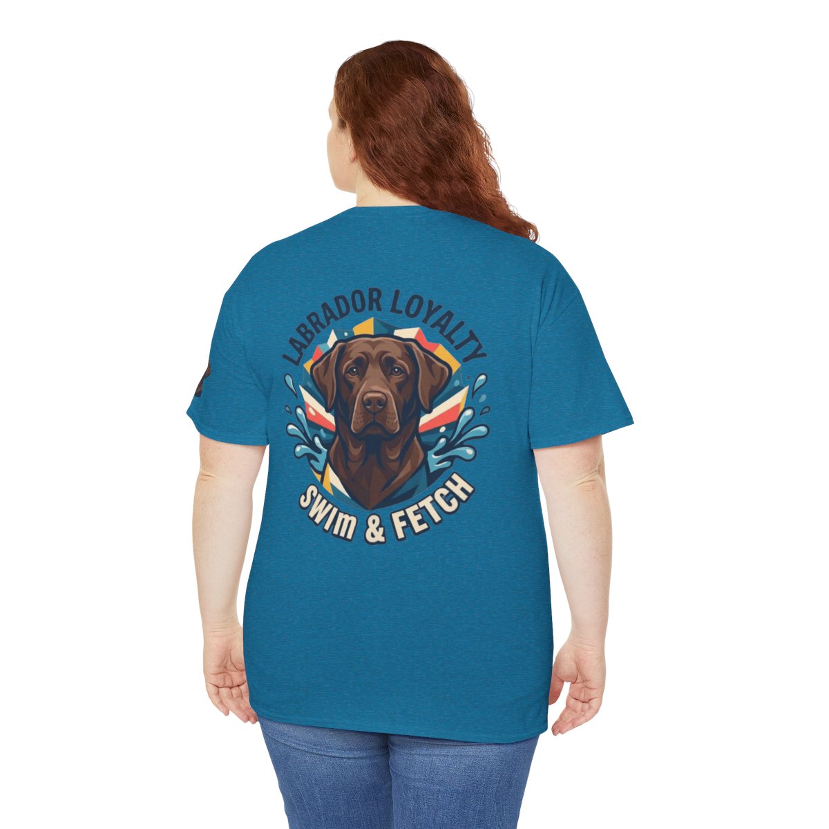 Color: Antique Sapphire | Labrador Loyalty Swim Fetch Premium Graphic Tee