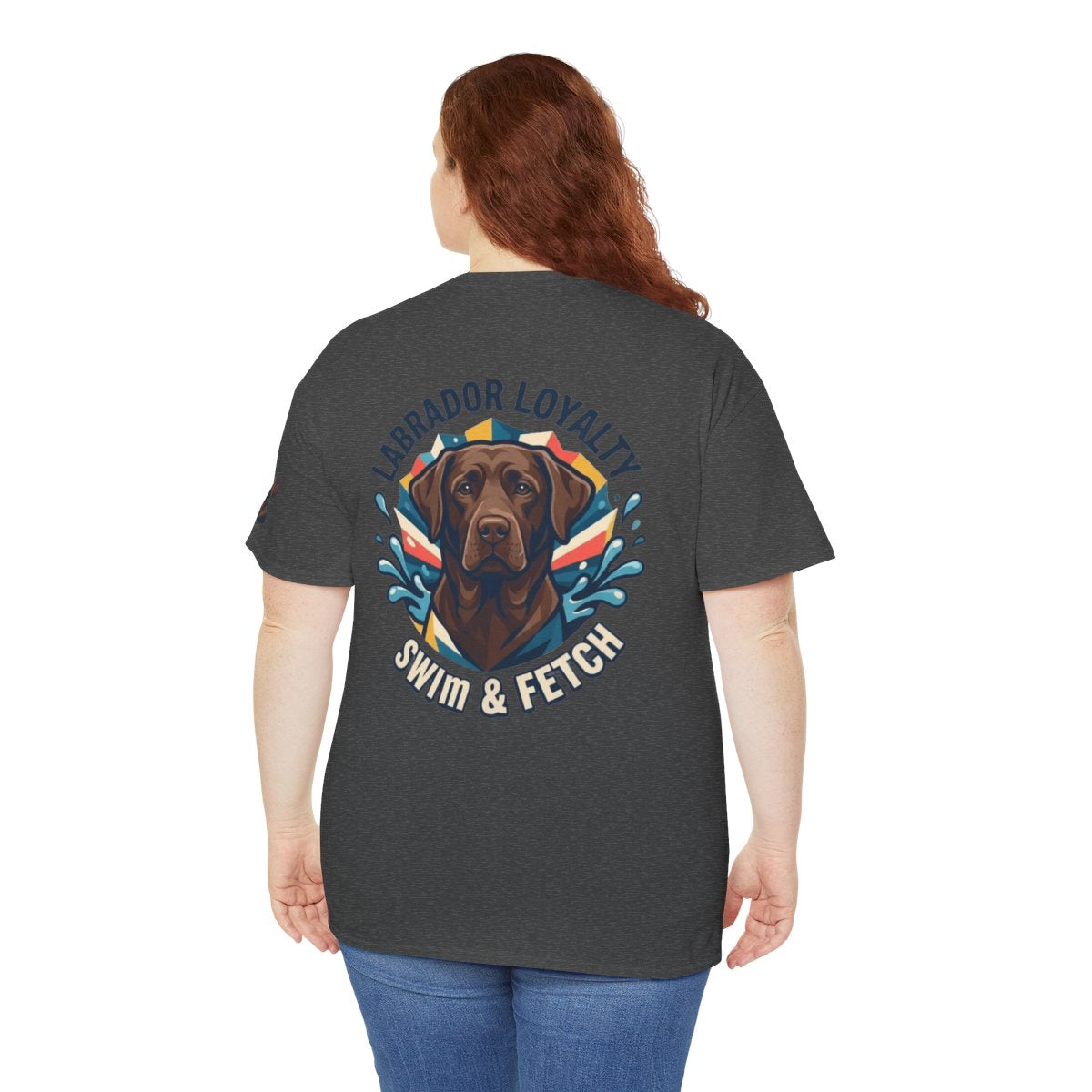 Color: Dark Heather | Labrador Loyalty Swim Fetch Premium Graphic Tee