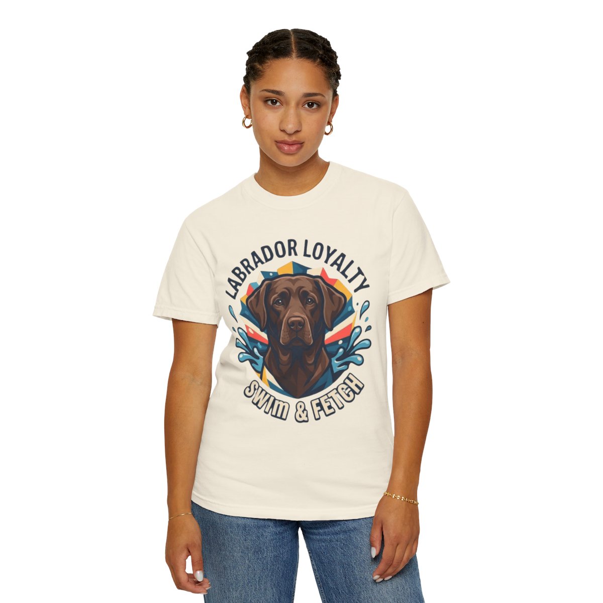 Color: Ivory | Labrador Loyalty Swim Fetch Unisex Garment-Dyed Tee