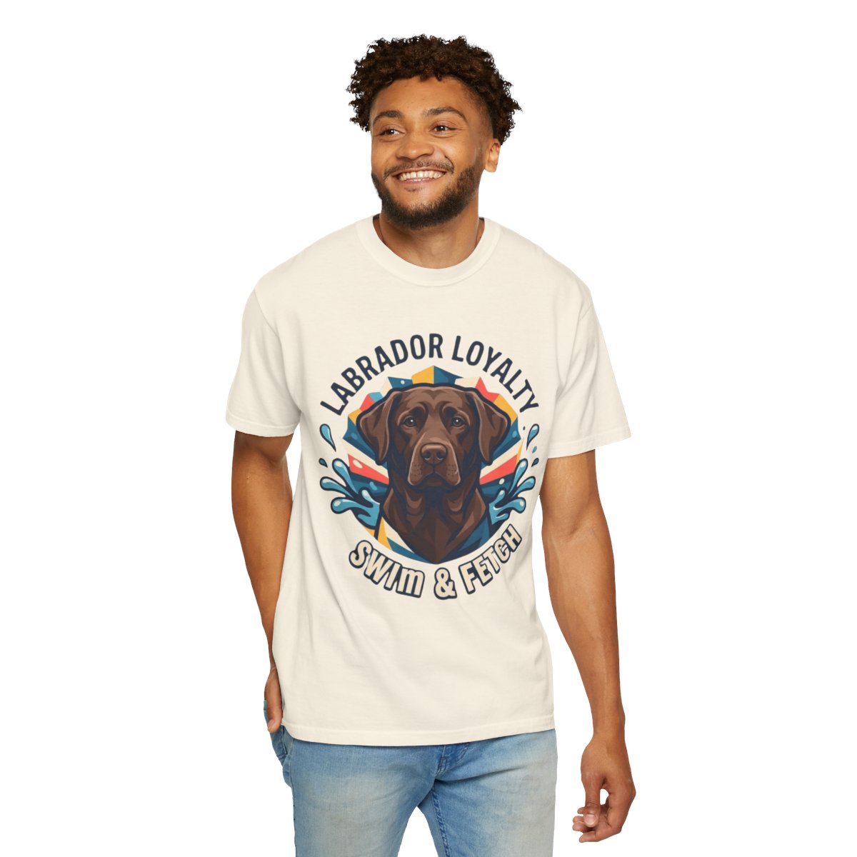 Color: Ivory | Labrador Loyalty Swim Fetch Unisex Garment-Dyed Tee