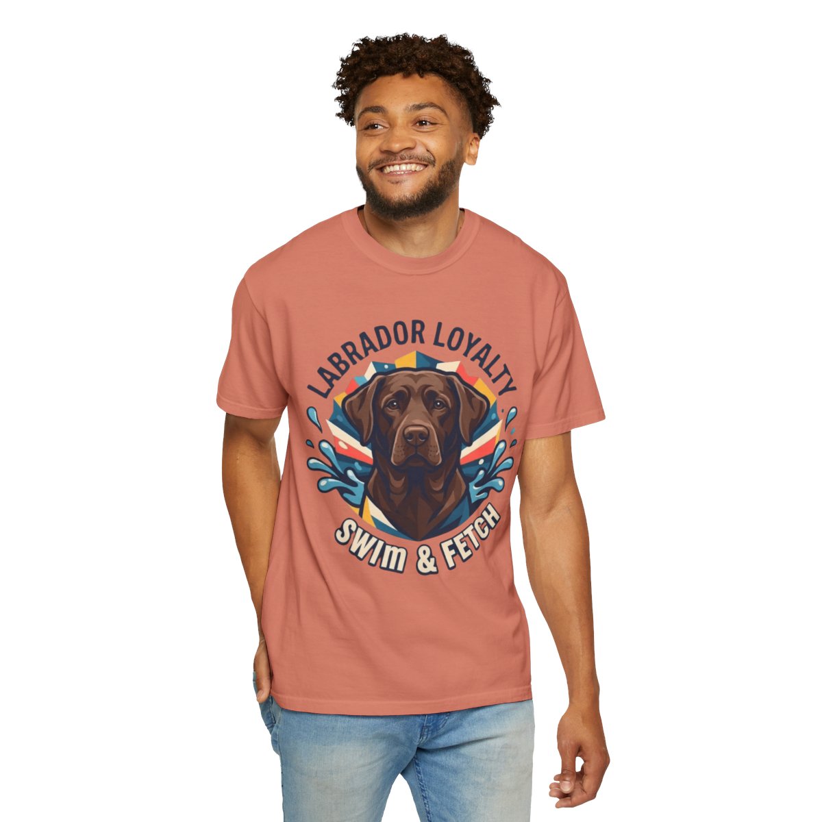 Color: Terracotta | Labrador Loyalty Swim Fetch Unisex Garment-Dyed Tee