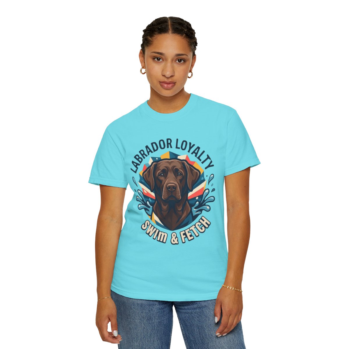 Color: Lagoon Blue | Labrador Loyalty Swim Fetch Unisex Garment-Dyed Tee