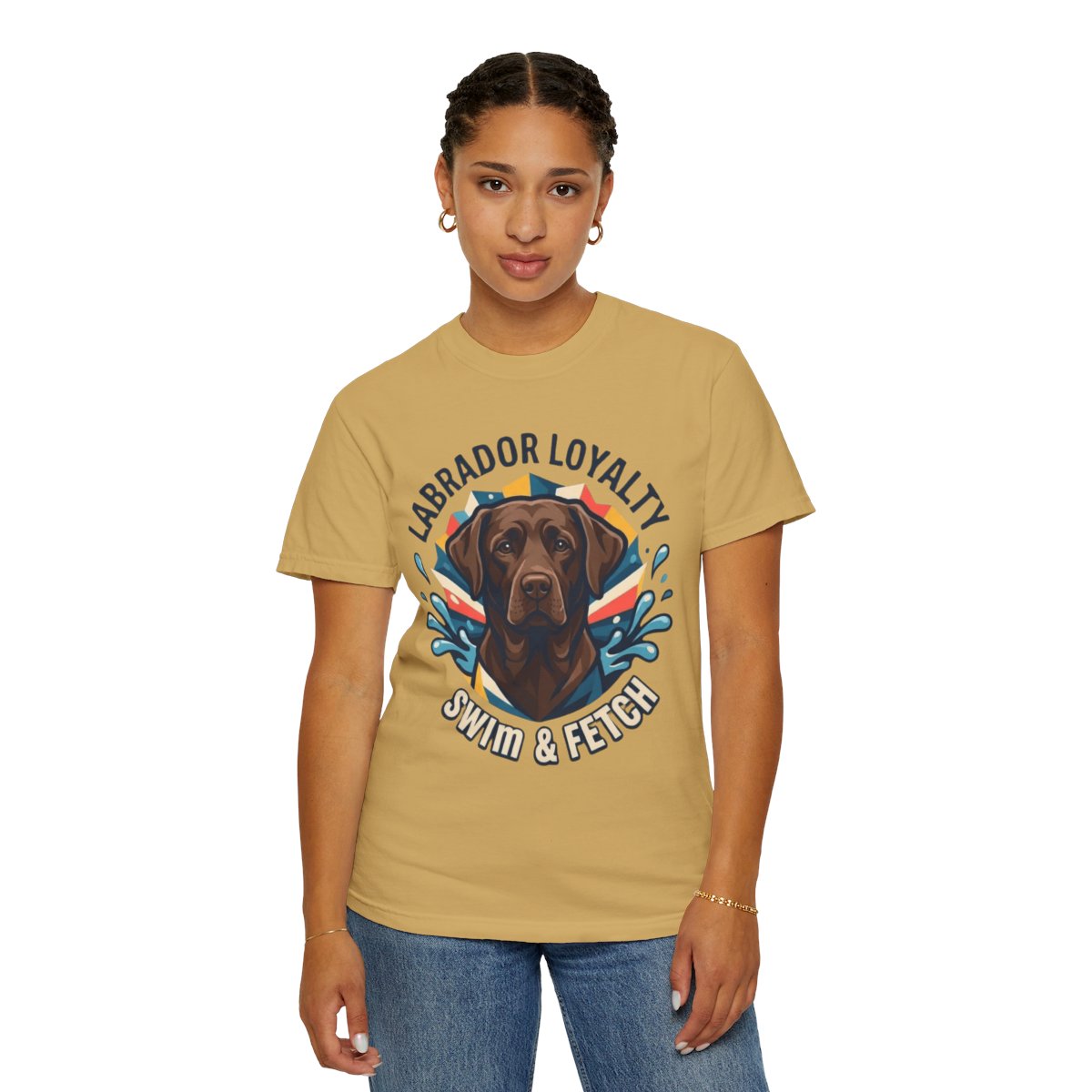 Color: Mustard | Labrador Loyalty Swim Fetch Unisex Garment-Dyed Tee