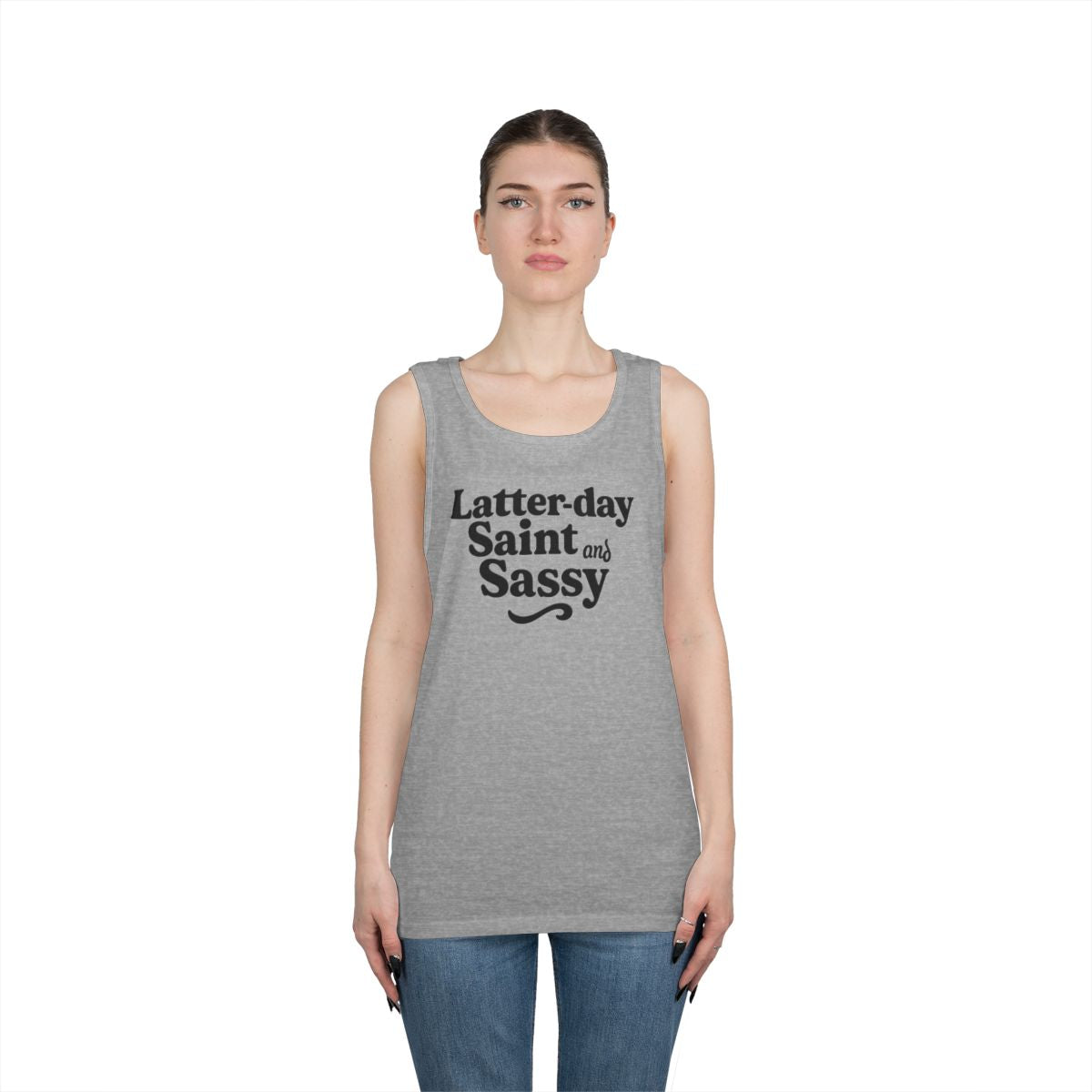 Color: Sport Grey | Latter Day Saint and Sassy Tank Top