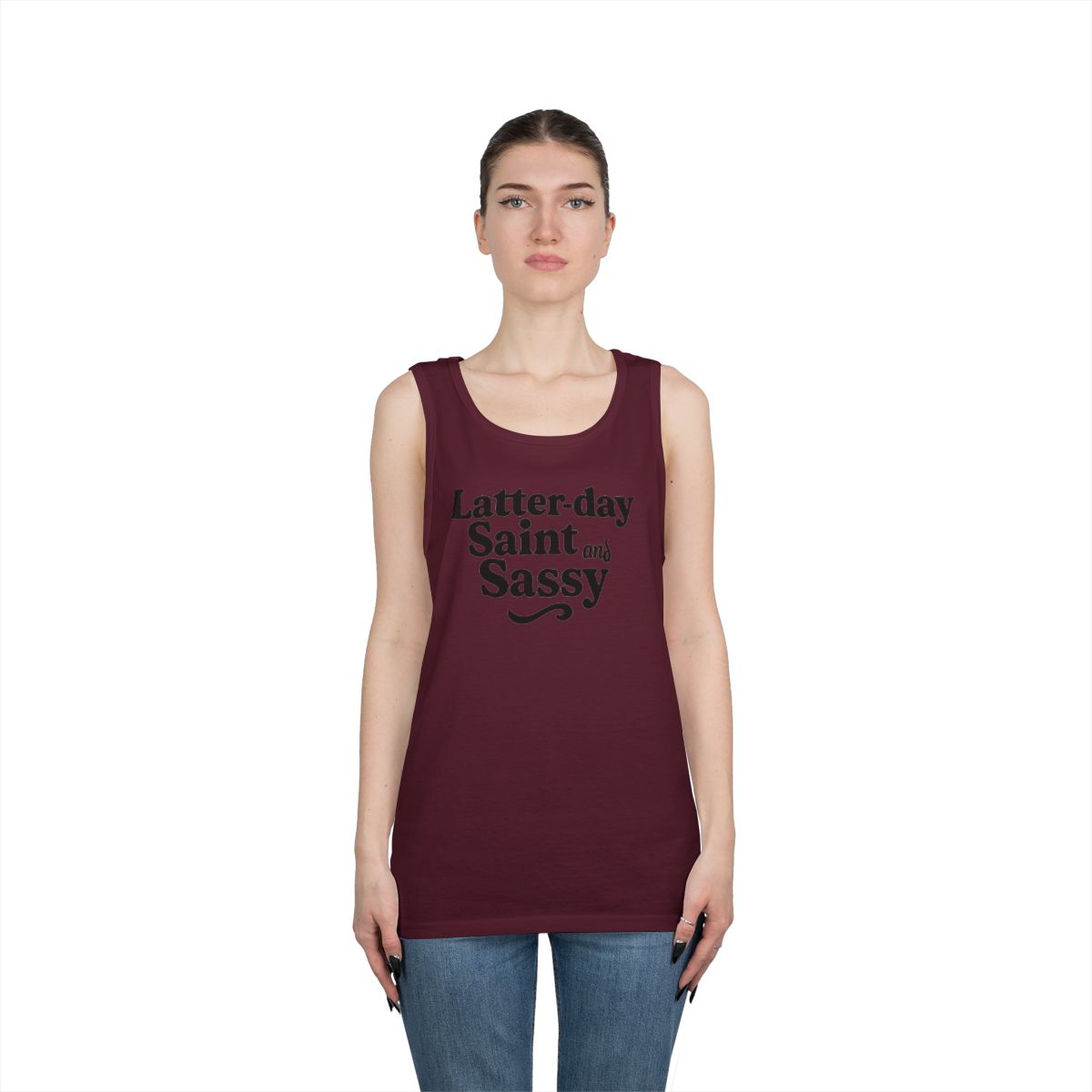 Color: Maroon | Latter Day Saint and Sassy Tank Top