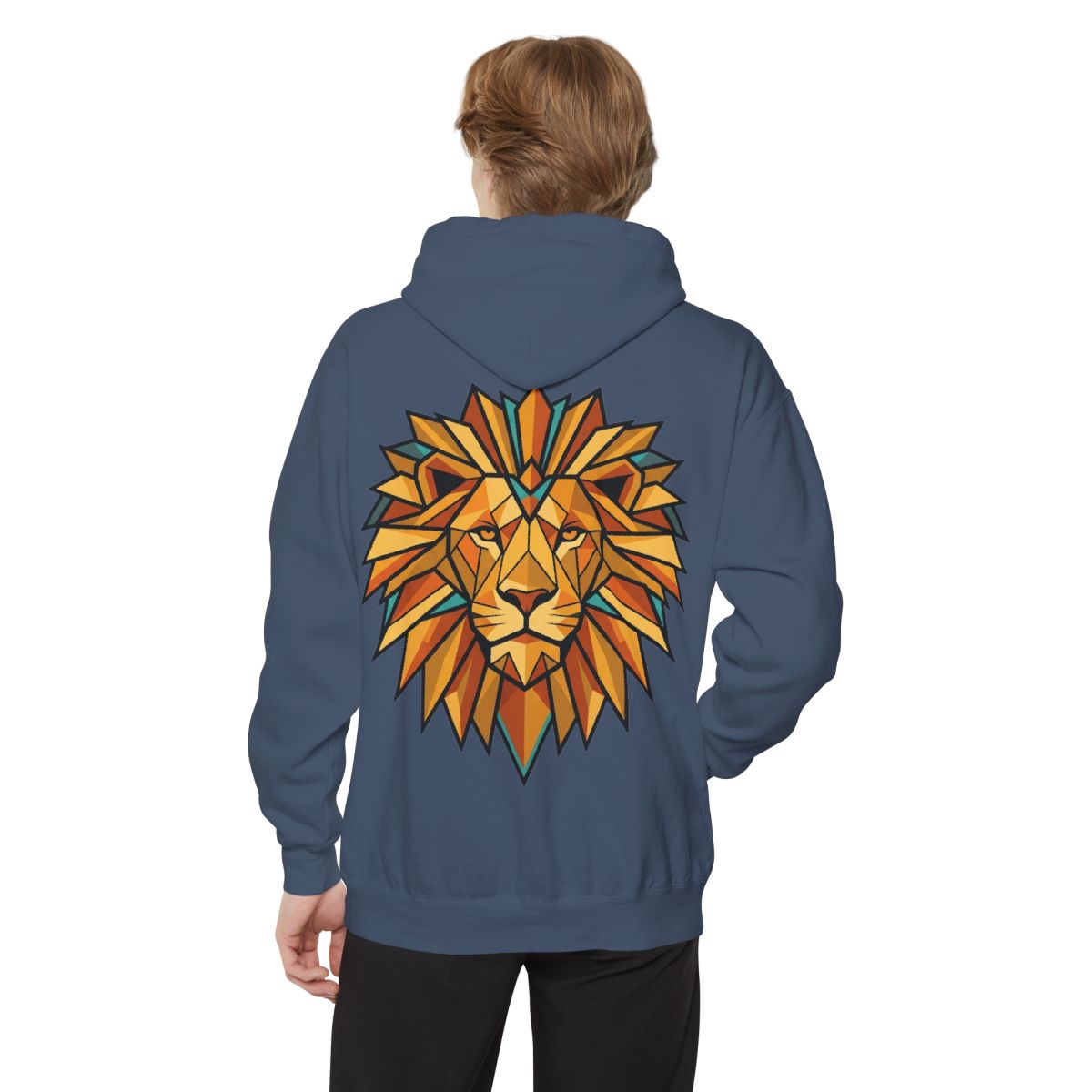 Color: Denim | Leo The Solar Lion Garment-Dyed Hoodie