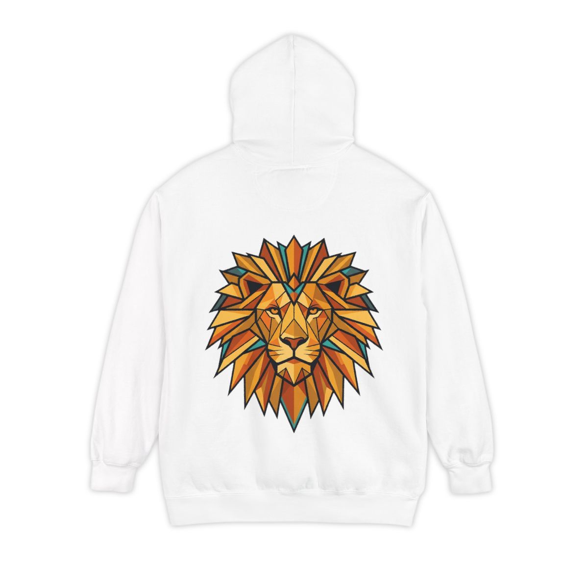 Color: White | Leo The Solar Lion Garment-Dyed Hoodie