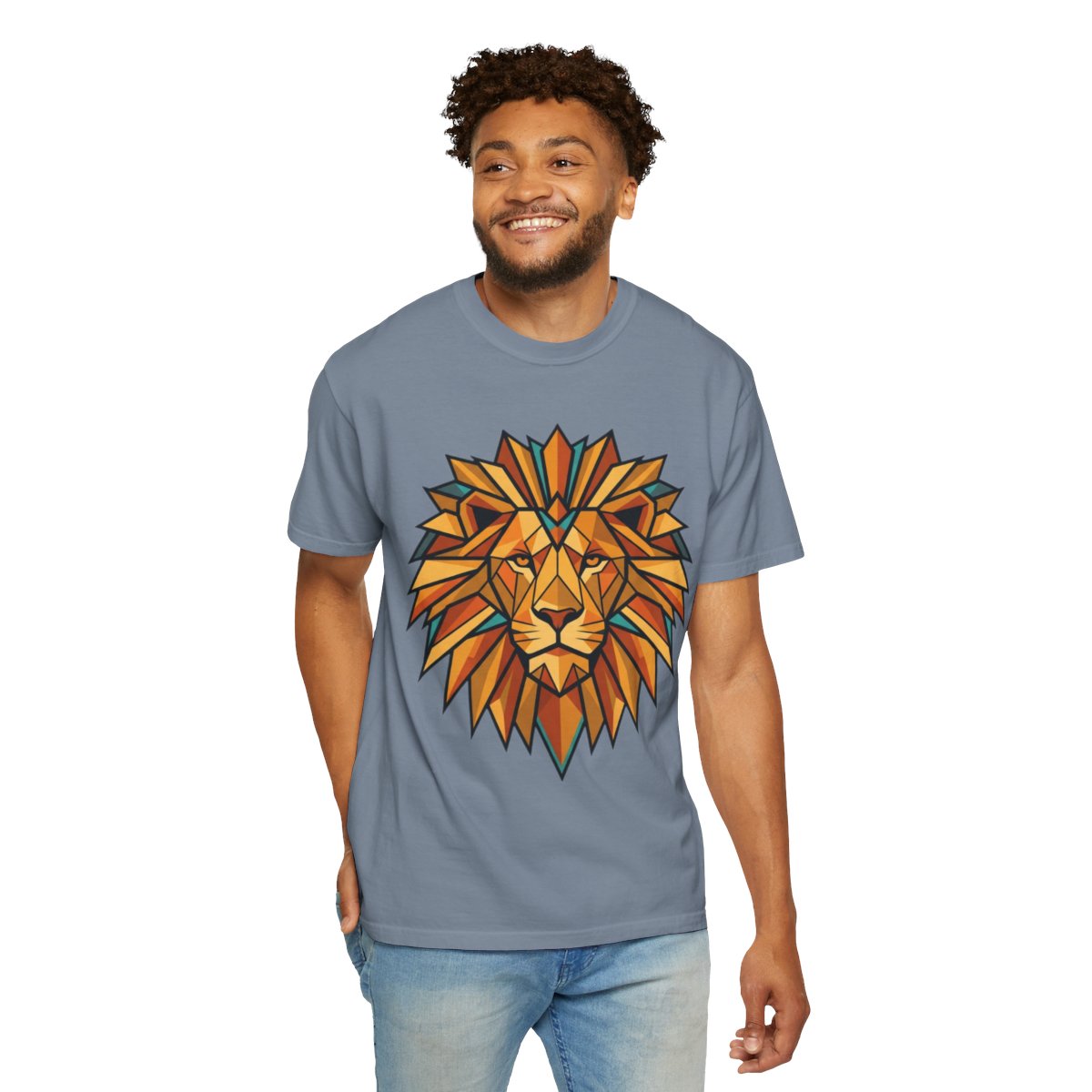 Color: Blue Jean | Leo The Solar Lion Unisex Garment-Dyed Tee
