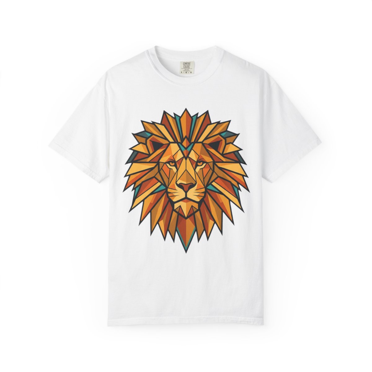 Color: White | Leo The Solar Lion Unisex Garment-Dyed Tee