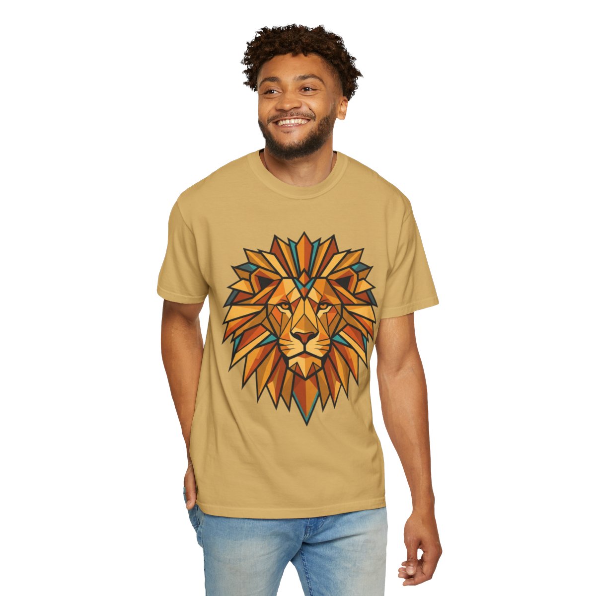 Color: Mustard | Leo The Solar Lion Unisex Garment-Dyed Tee
