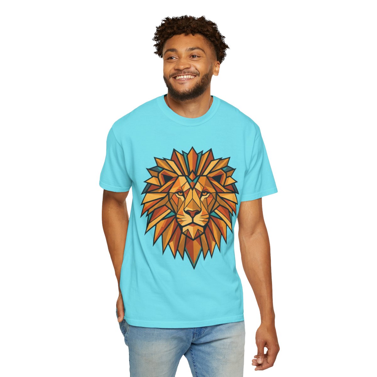 Color: Lagoon Blue | Leo The Solar Lion Unisex Garment-Dyed Tee
