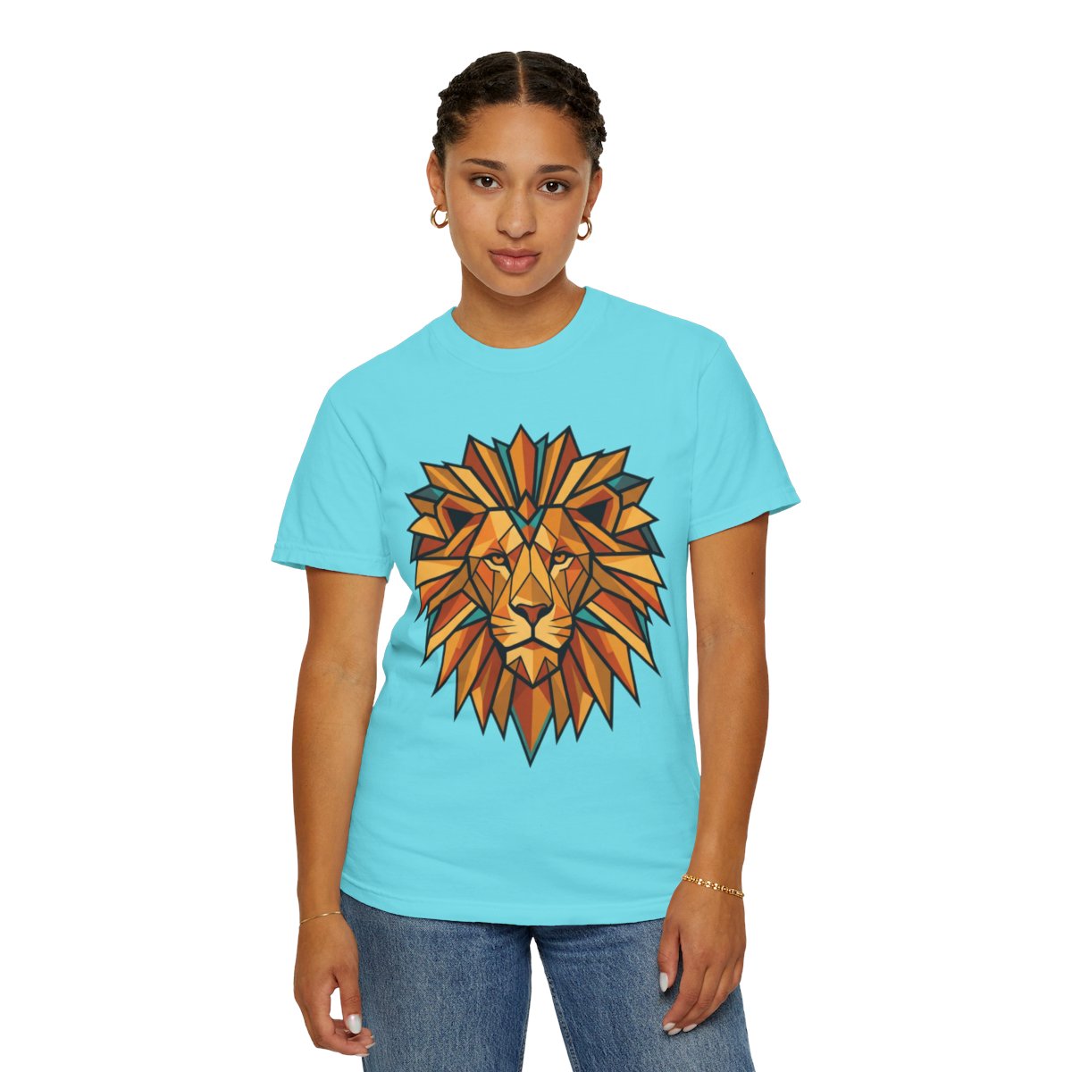 Color: Lagoon Blue | Leo The Solar Lion Unisex Garment-Dyed Tee