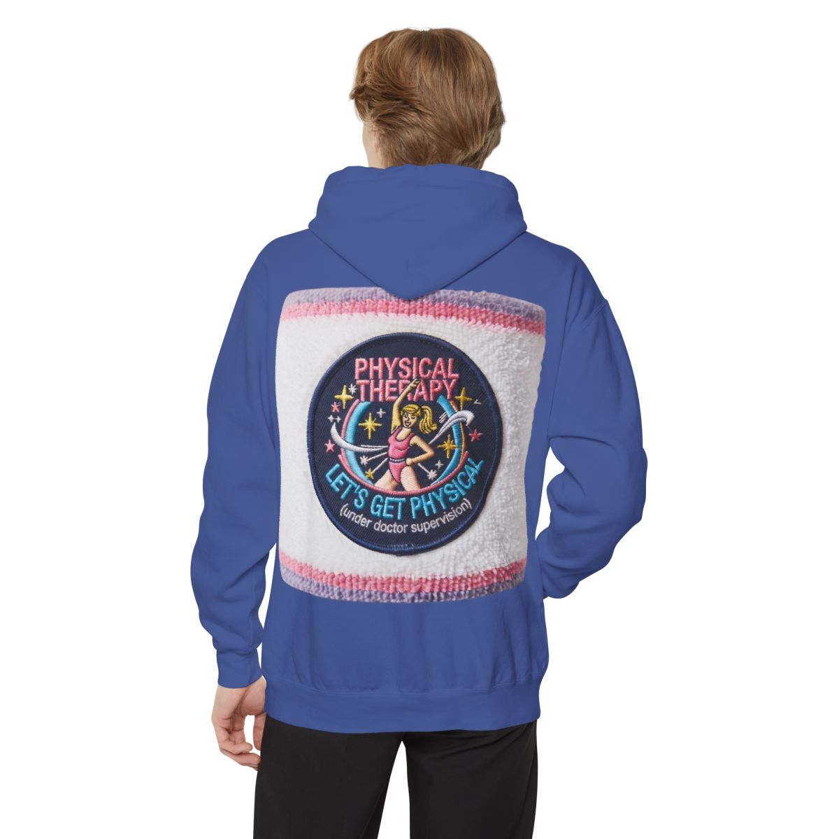 Color: Flo Blue | Let's Get Physical Garment-Dyed Hoodie