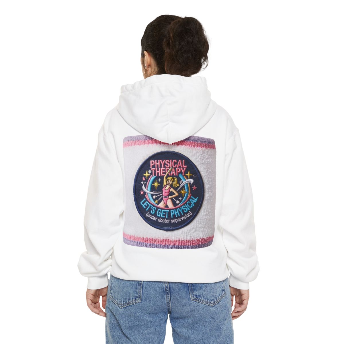 Color: White | Let's Get Physical Garment-Dyed Hoodie