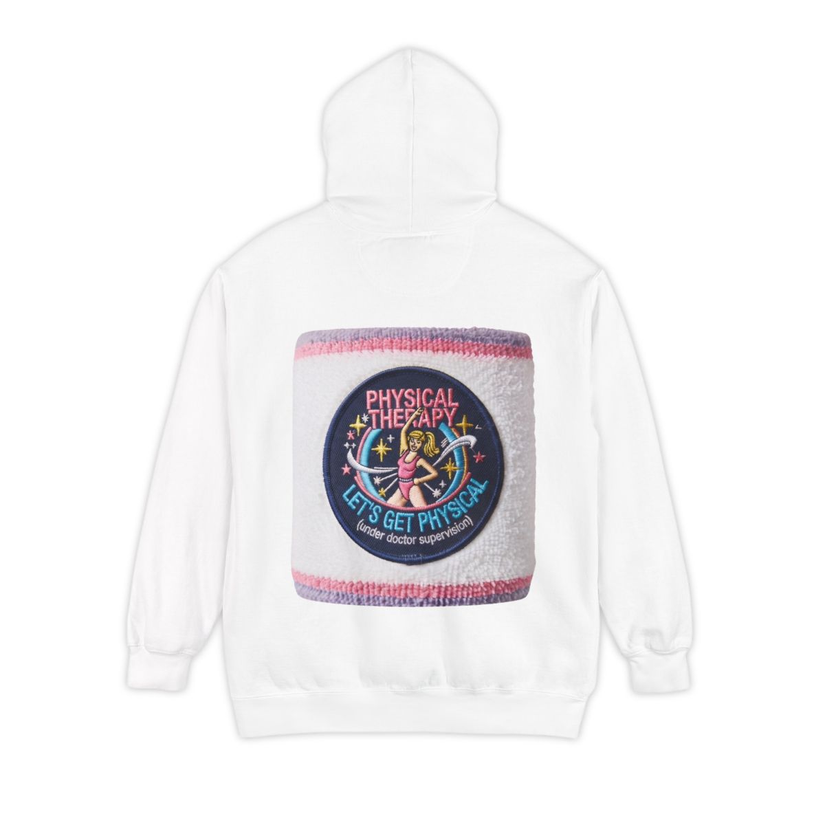 Color: White | Let's Get Physical Garment-Dyed Hoodie