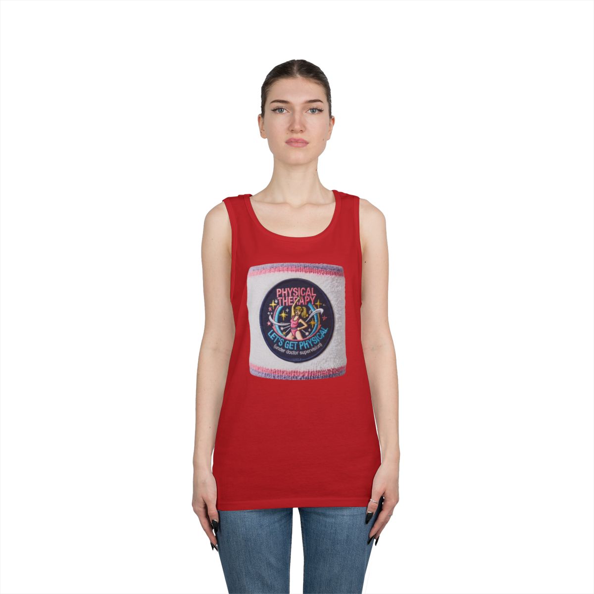 Color: Red | Let's Get Physical Tank Top