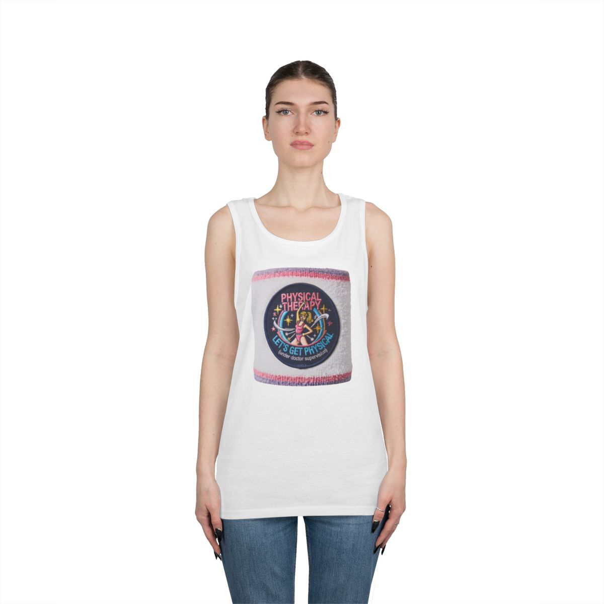 Color: White | Let's Get Physical Tank Top