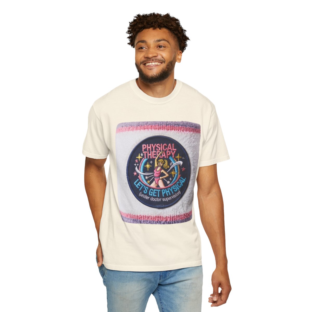 Color: Ivory | Let's Get Physical Unisex Garment-Dyed Tee