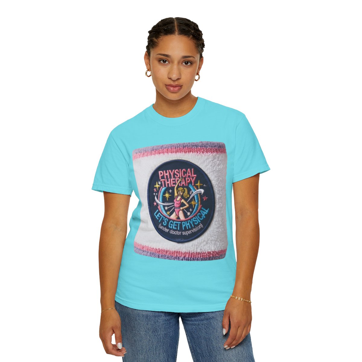 Color: Lagoon Blue | Let's Get Physical Unisex Garment-Dyed Tee