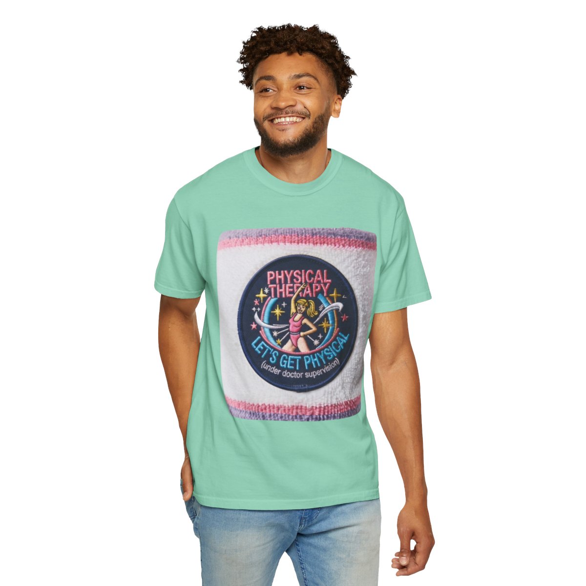 Color: Island Reef | Let's Get Physical Unisex Garment-Dyed Tee