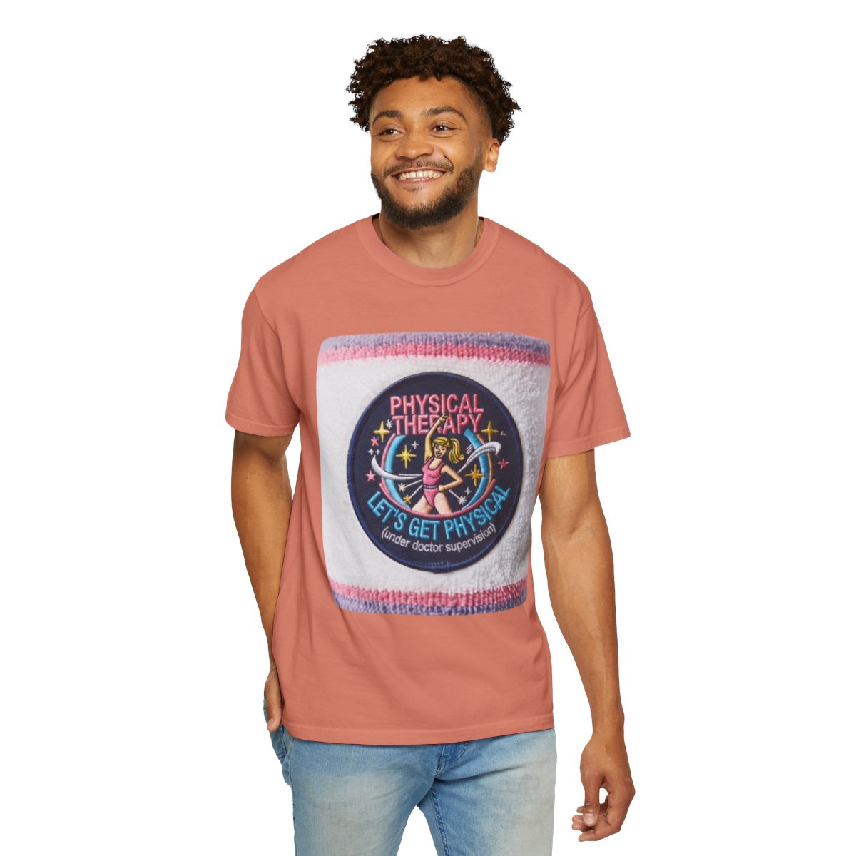 Color: Terracotta | Let's Get Physical Unisex Garment-Dyed Tee