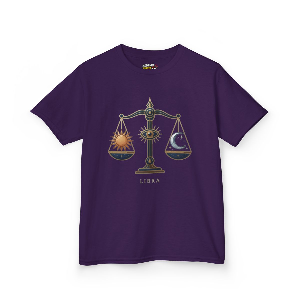 Color: Purple | Libra The Balanced Scales Kids Tee
