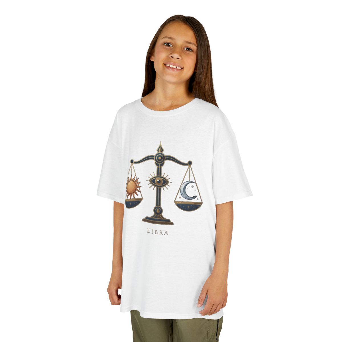 Color: White | Libra The Balanced Scales Kids Tee
