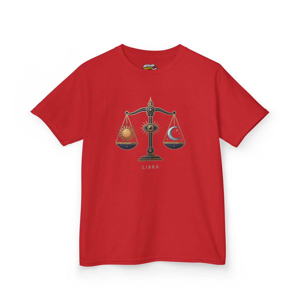 Color: Red | Libra The Balanced Scales Kids Tee