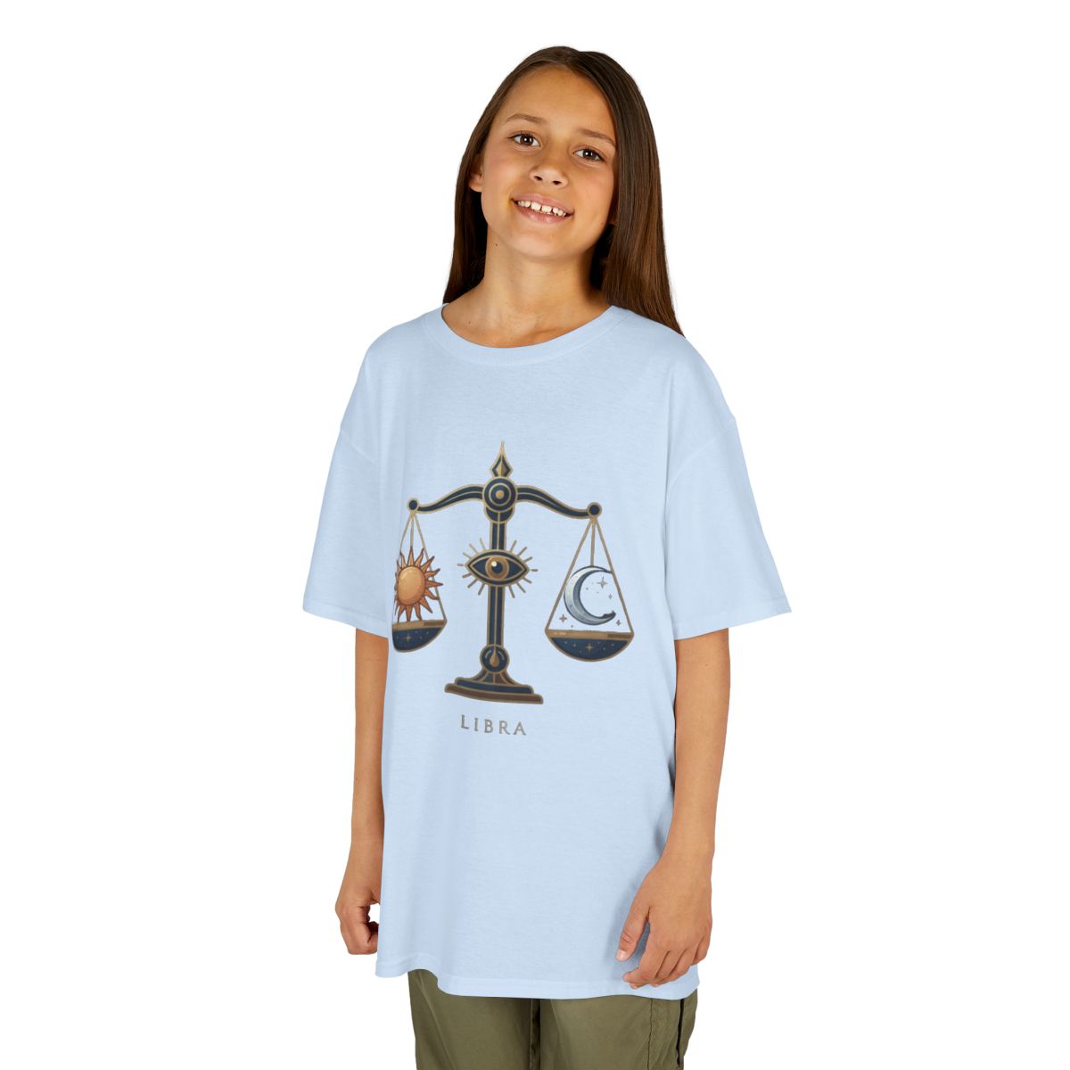 Color: Light Blue | Libra The Balanced Scales Kids Tee