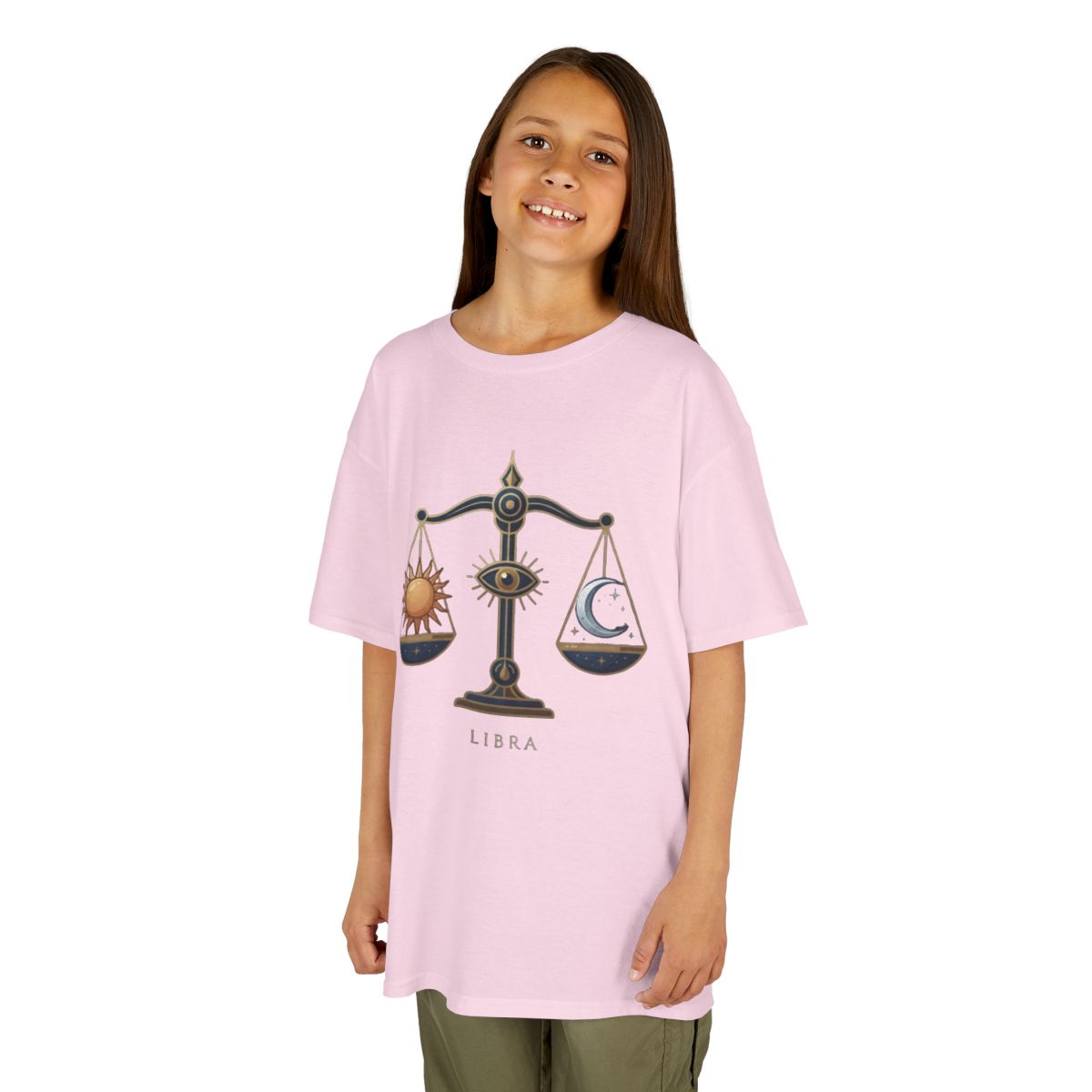 Color: Light Pink | Libra The Balanced Scales Kids Tee