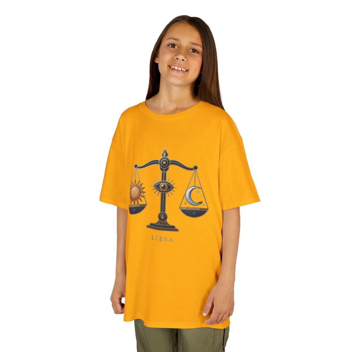 Color: Gold | Libra The Balanced Scales Kids Tee