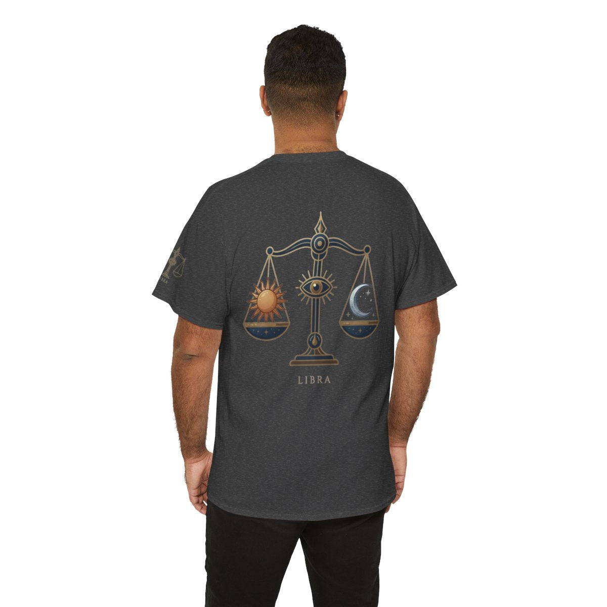 Color: Dark Heather | Libra The Balanced Scales Premium Graphic Tee