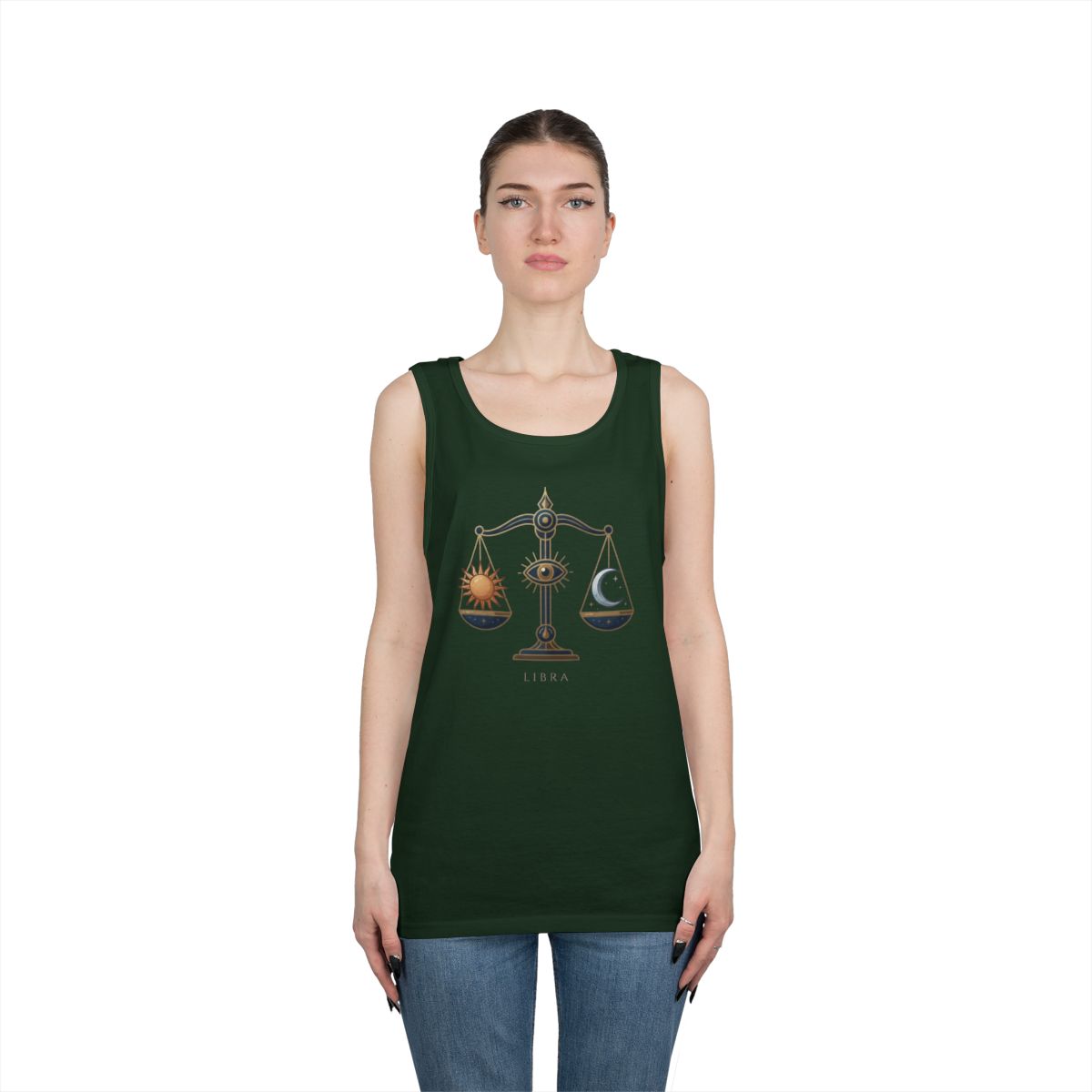 Color: Forest Green | Libra The Balanced Scales Tank Top
