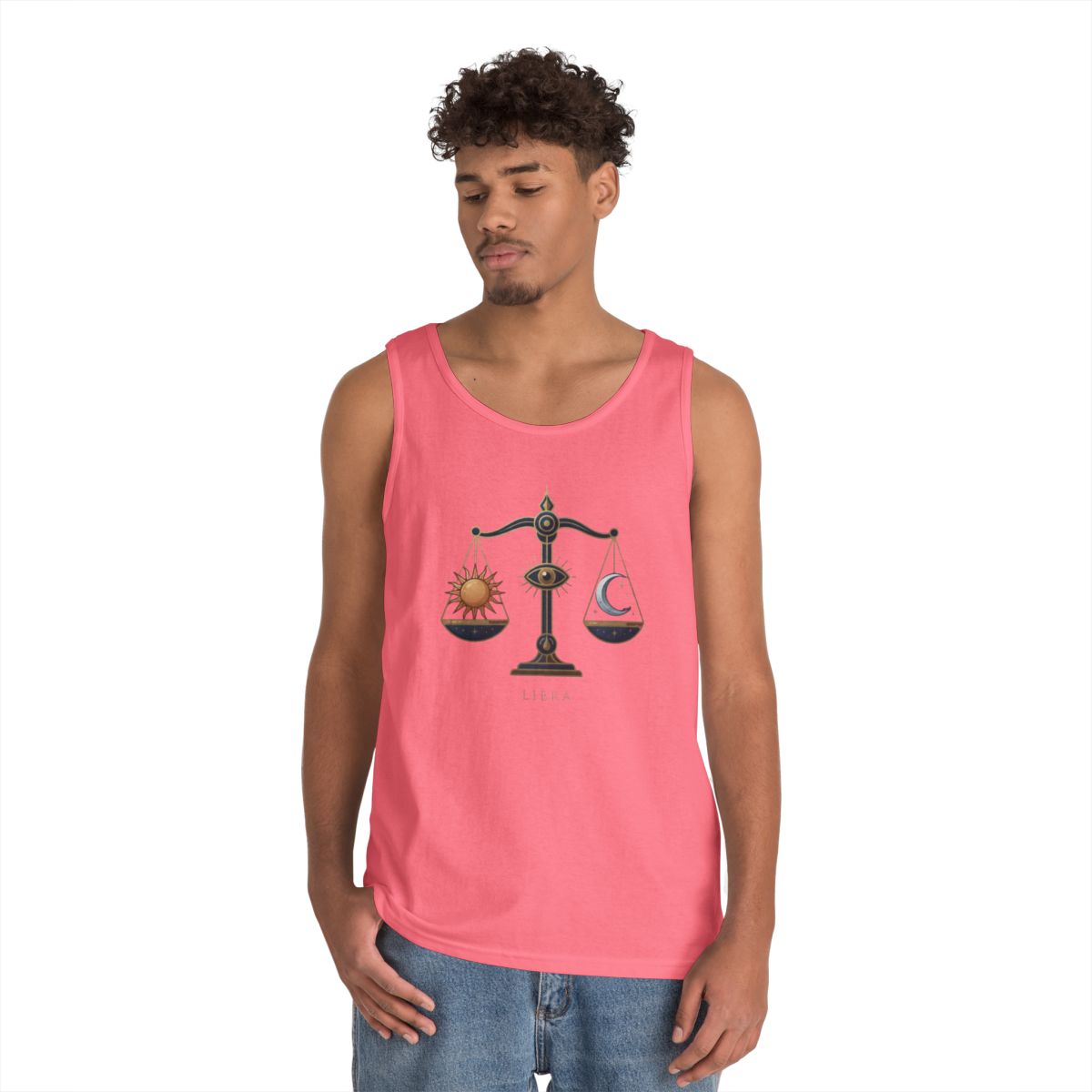 Color: Safety Pink | Libra The Balanced Scales Tank Top