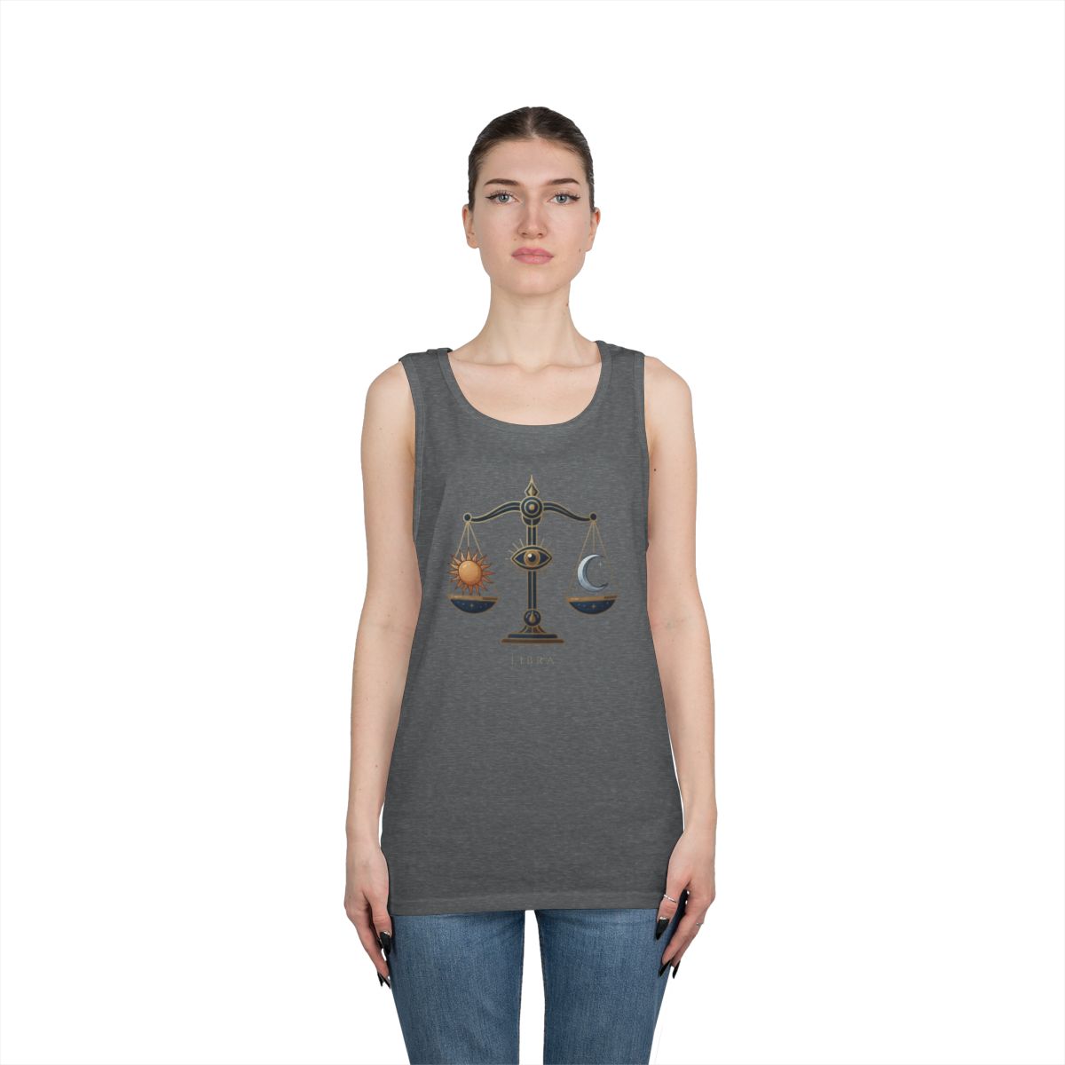 Color: Graphite Heather | Libra The Balanced Scales Tank Top