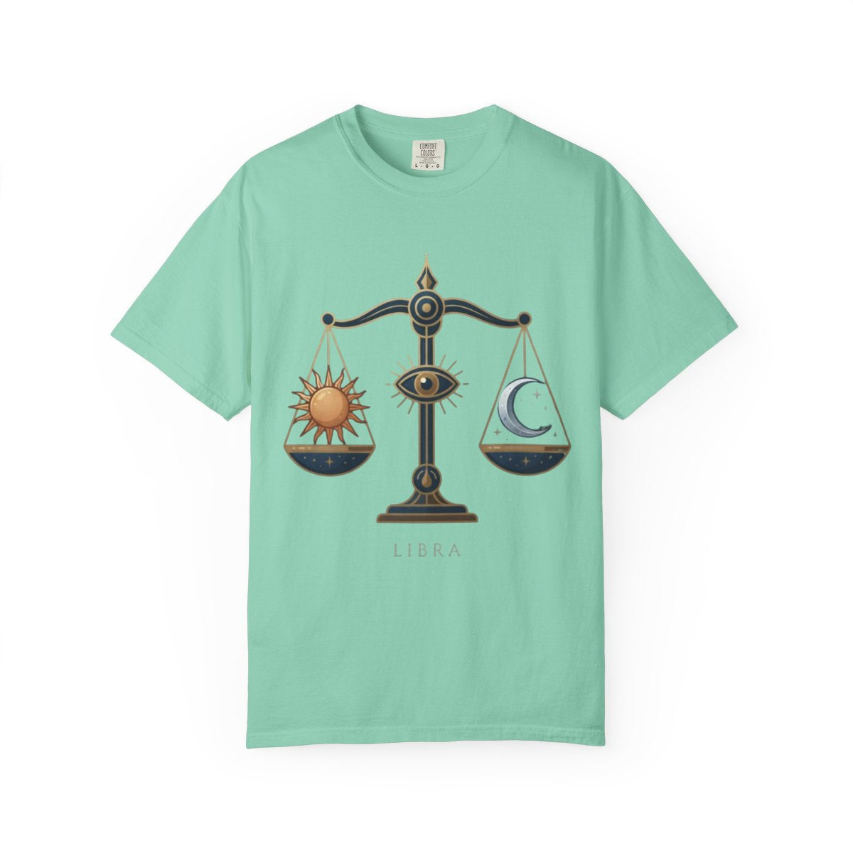 Color: Island Reef | Libra The Balanced Scales Unisex Garment-Dyed Tee