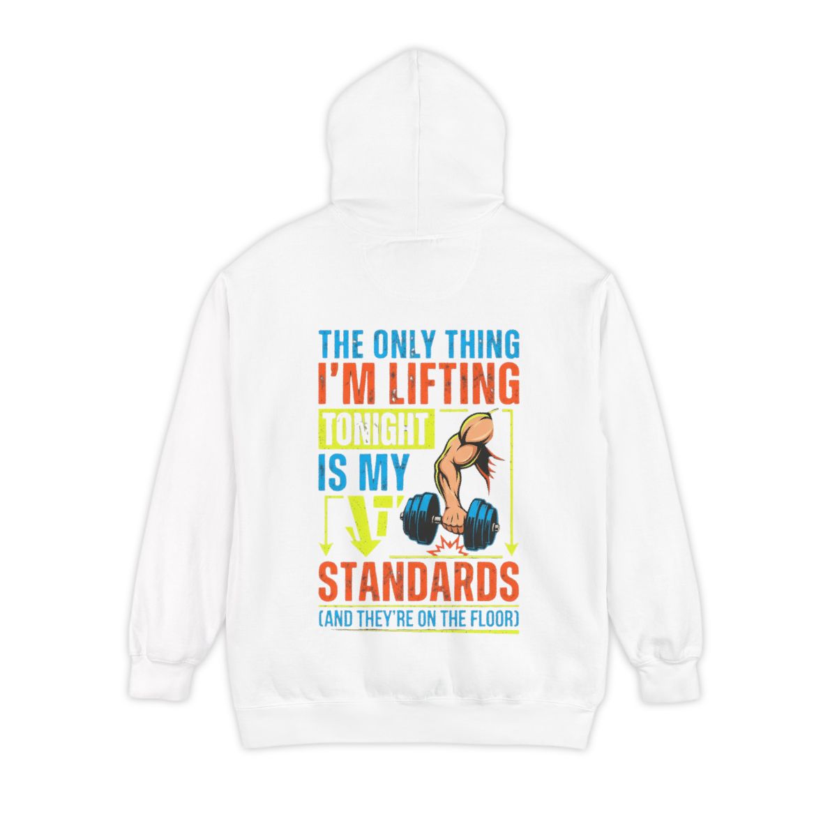 Color: White | Lifting Standards Garment-Dyed Hoodie